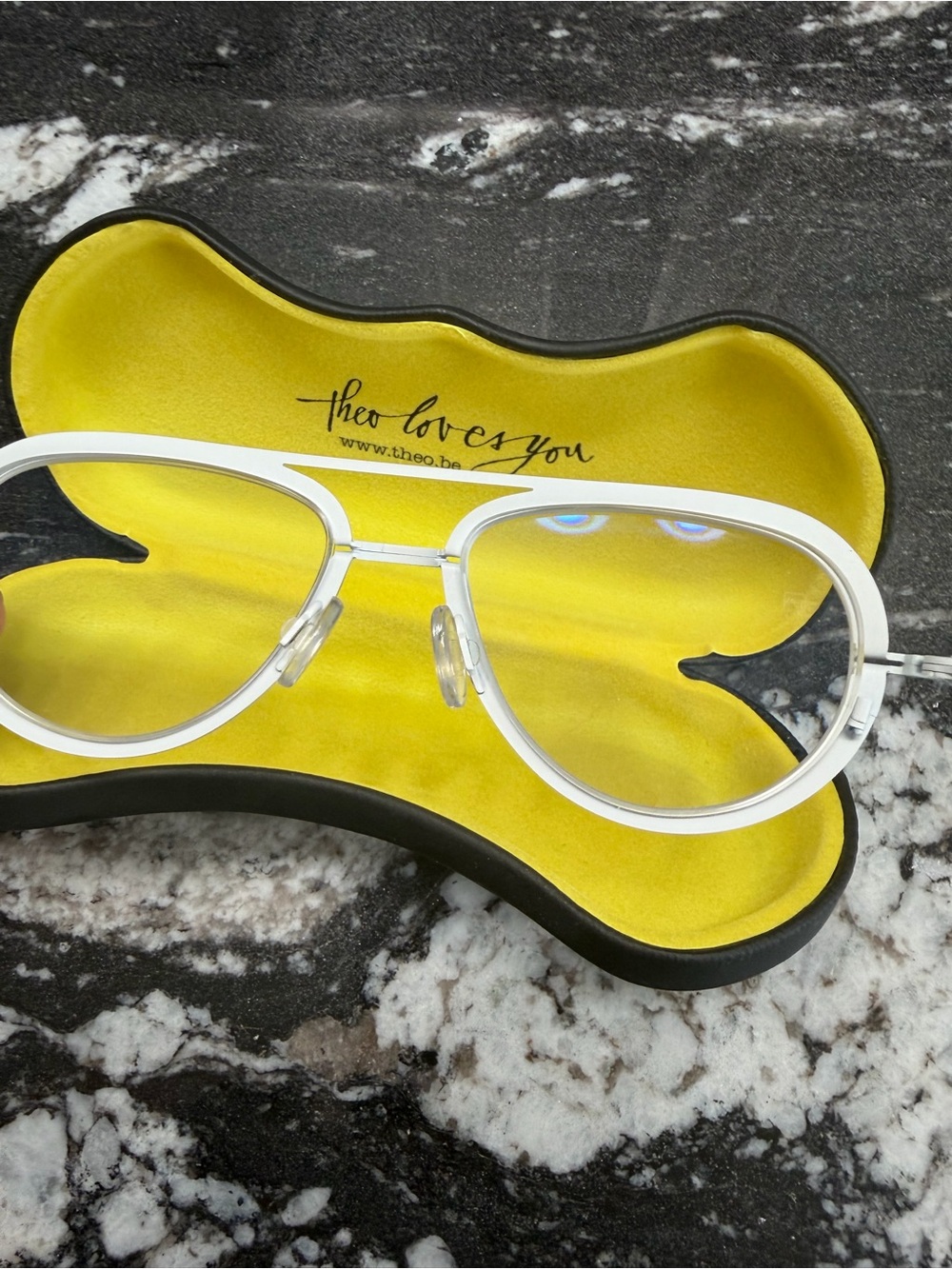 Theo 'Theo Loves You' White  Frame Women's Glasses (Crispy)